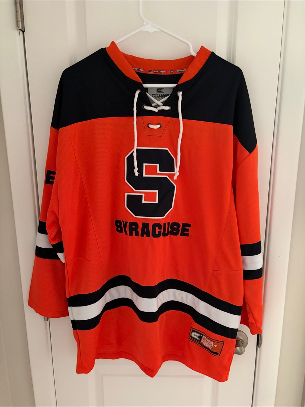 Syracuse Orange Lace-Up Hockey Jersey - Orange & Navy
